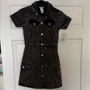 Rachel Zoe Girls Black Denim Dress